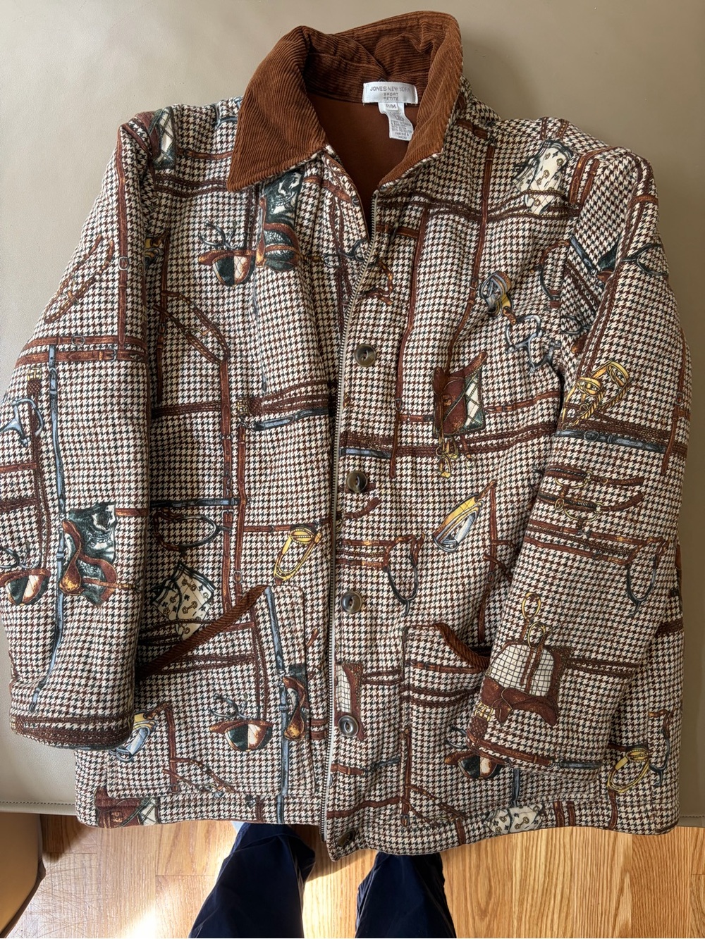 Women’s Brown Equestrian Patterned Jacket M/ petite